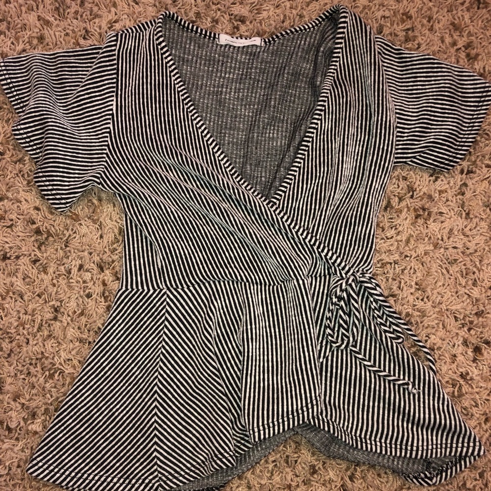 Black and white striped top